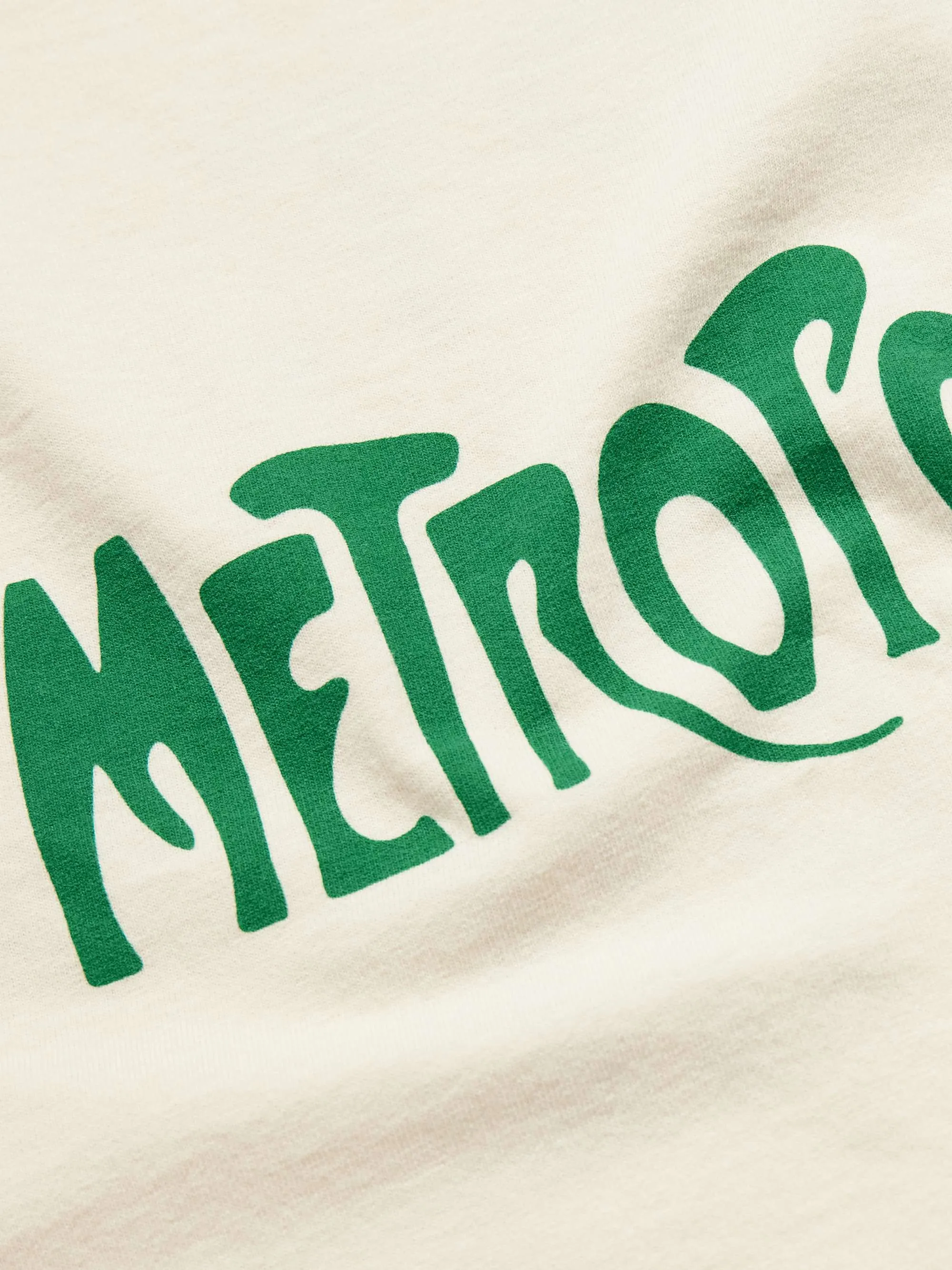 GALLERY DEPT. SELF TITLE TEE New green METROPOLITAN slogan printed short-sleeved Metropolis French TEE Cream S-XL Genuine fabric Original craftsmanship Tube-woven side seam fabric Ready-made garments dyed Same as the original Water slurry printing Breathable and no feel Hand-worn and distressed Top purchasing level